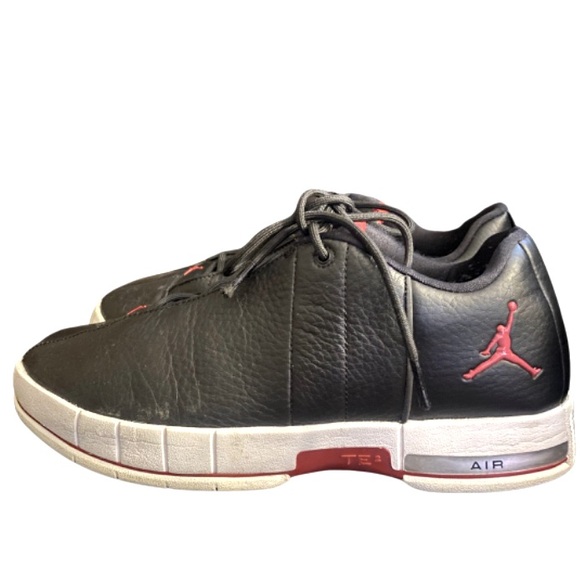 NIKE JORDAN Team Elite LOW Men's Black Gum Red White Sneakers Size